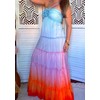 Vaceky Maxi 3D Floral Halter Prom Dresses Womens Beach Wedding