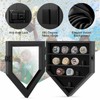 Championship Ring Display Case, 12 Posts Baseball Ring Holder, Lockable