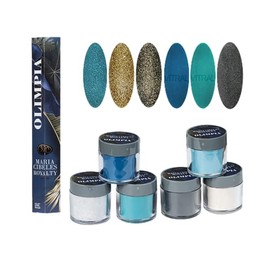 MC María Cibeles Royalty Colección Olimpia Pack 6 Acrilicos en Polvo para Construcción de Uñas Acrílicas de 7g