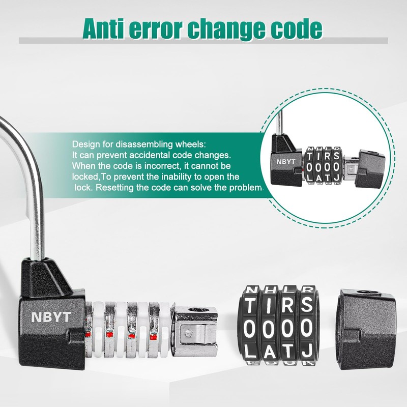 NBYT Letter Combination Padlock, Gym Changing Cabinet, School Wardrobe, Storage