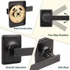 GOBEKOR Matte Black Passage Lever Door Handle with Lock Black