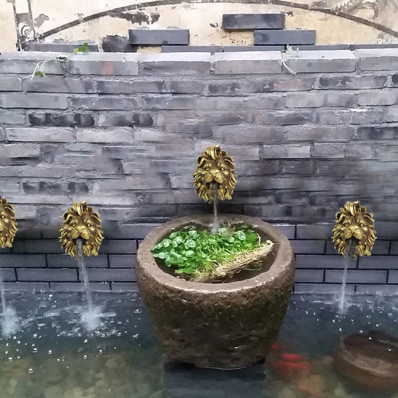 YARNOW Lion Head 3-Piece Pond Fountain Nozzle Set - Gray