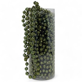 MIJOMA Pearl Garland - Elegant Pearl Band, Pearl Necklace & Decorative Bead Cord | Stylish Table Decoration, Christmas, Advent, Wedding | 8 mm Decorative Beads, 10 Metres (Rosemary)