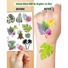 200 Pieces Palm Leaves Temporary Tattoos Stickers,20 Sheets Tropical Leaves
