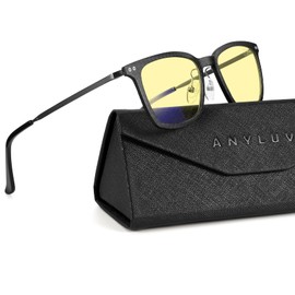 ANYLUV Mens Blue-Light-Glasses Blue-Light-Blocking Glasses: Lightweight Carbon Fibre Blue Light Glasses Men for Gaming Gift