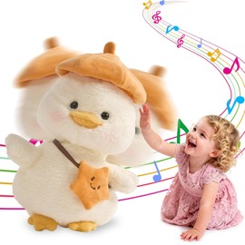 Pato de peluche parlante con función de interrogación, bailando y cantando 8 canciones infantiles inglesas, regalo de juguete suave para niños y niñas de 0 a 3 años