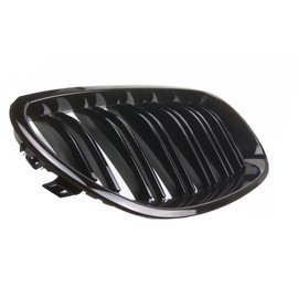 Front Kidney Grilles,Glossy Black Double Line,E60 E61