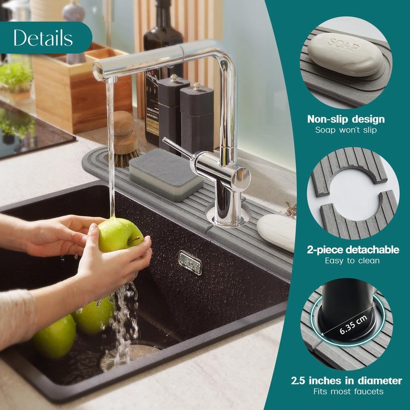 LeKuni Kitchen Tap Rug 60x10cm Kitchen Sink Splash Guard Diatomite