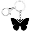 Llavero de metal esmaltado, diseño de mariposa, anillos para mujeres