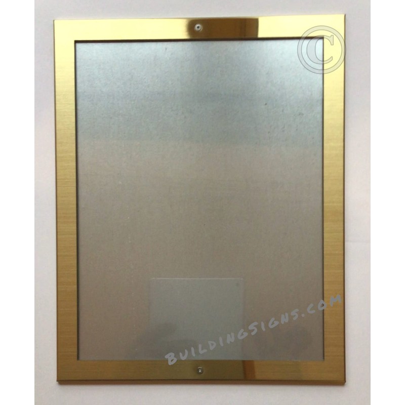 BUILDINGSIGNS.COM Elevator certificate frame 8.5x11 (Lockable !!!, Brushed Gold Stainless