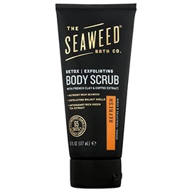 The Seaweed Bath Co. Detox Exfoliating Body Scrub, Refresh Scent (Orange, Eucalyptus & Cedar), with French Clay & Coffee Extract, 6 Oz