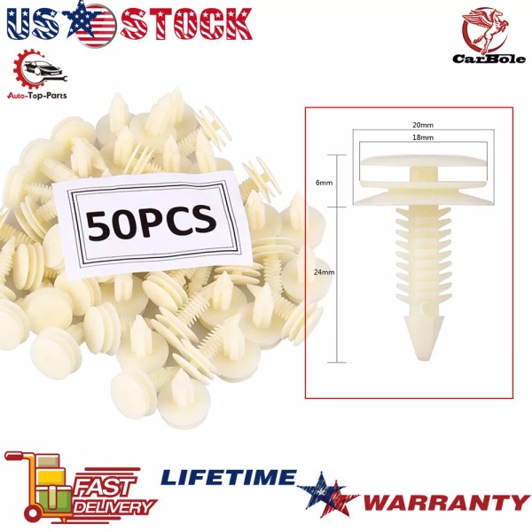 CarBole 50Pcs New Interior Front Door Trim Plastic Panel Retainers