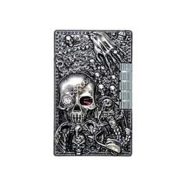 Cool Skull Lighter, Skeleton Lighter, Refillable Metal Lighter with Wheel Ignition Open Flame