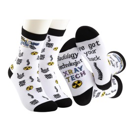 MBMSO Xray Tech Socks 2 Pairs Radiology Technologist Socks Rad Tech Graduation Gifts I've Got Your Back Socks Orthopedic Gift (Cotton, XRAY Tech Socks)