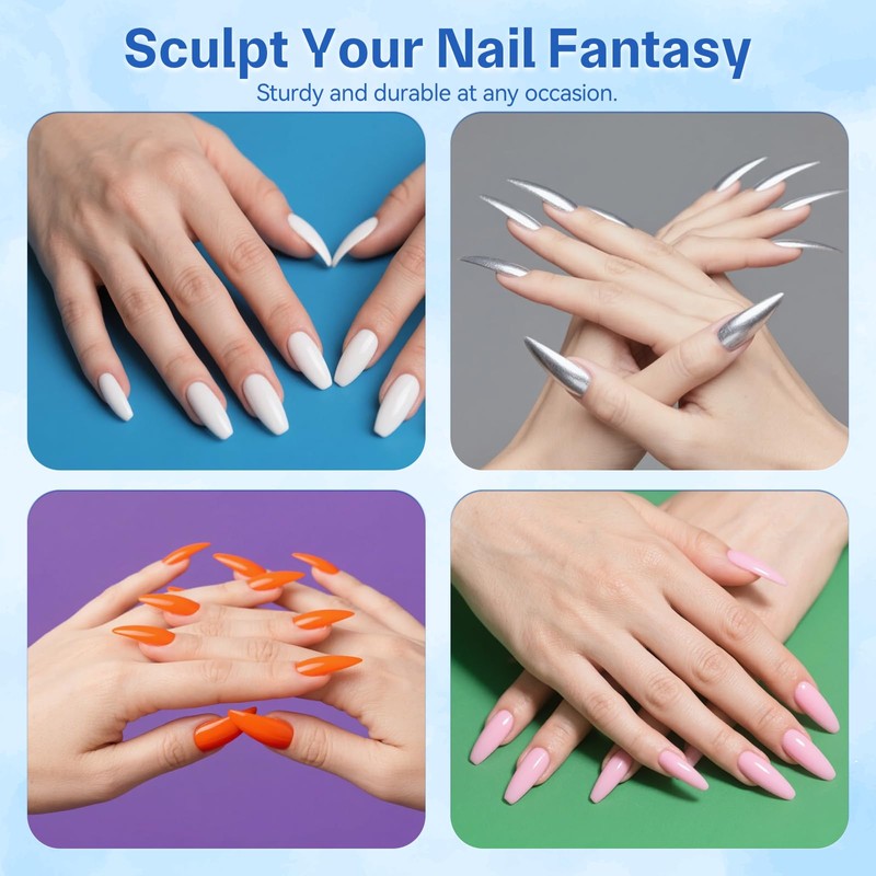 AMiLHiTon 288 formas de uñas dobles para gel constructor y