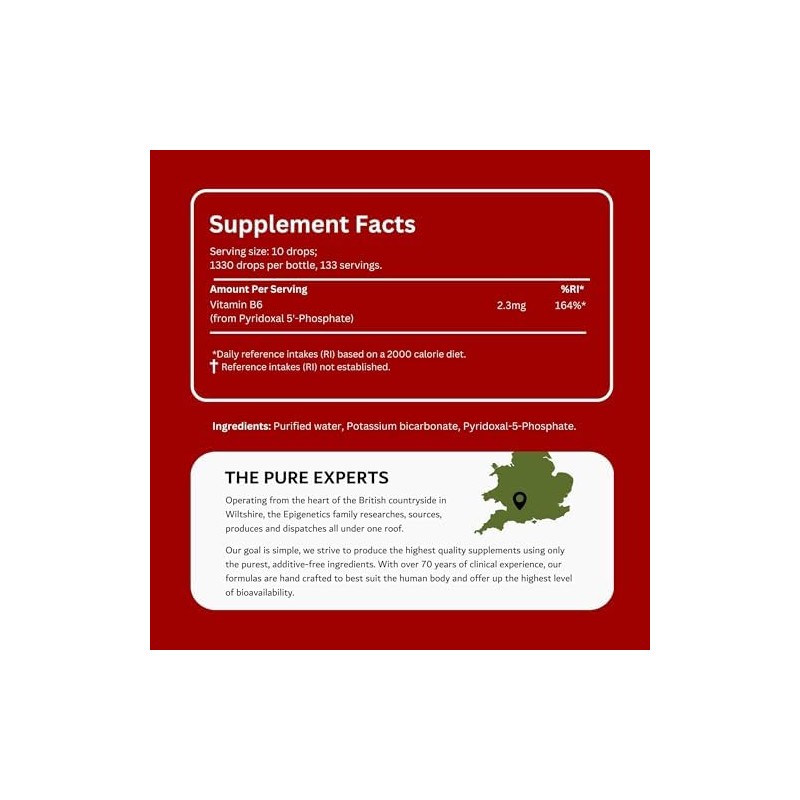 Vitamin B6 Vitamins | P5P Supplement 100ml Liquid Drops |