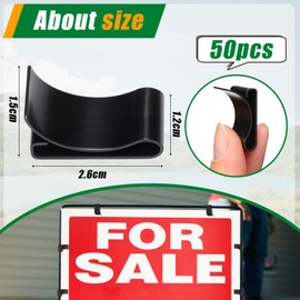 Shimeyao 50 Pcs Sign Frame Clips Black High Strength Metal Sign Frame Clips Securing Real Estate Signage to Frames Suitable for 3/4" x 3/4" x 1/8" Real Estate Open House Signage