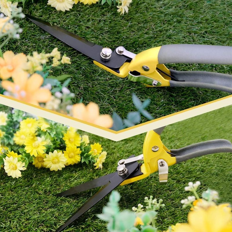 Jardineer Comfort Grass Shears, Teflon Lawn Shears, 360° Rotating Cutting
