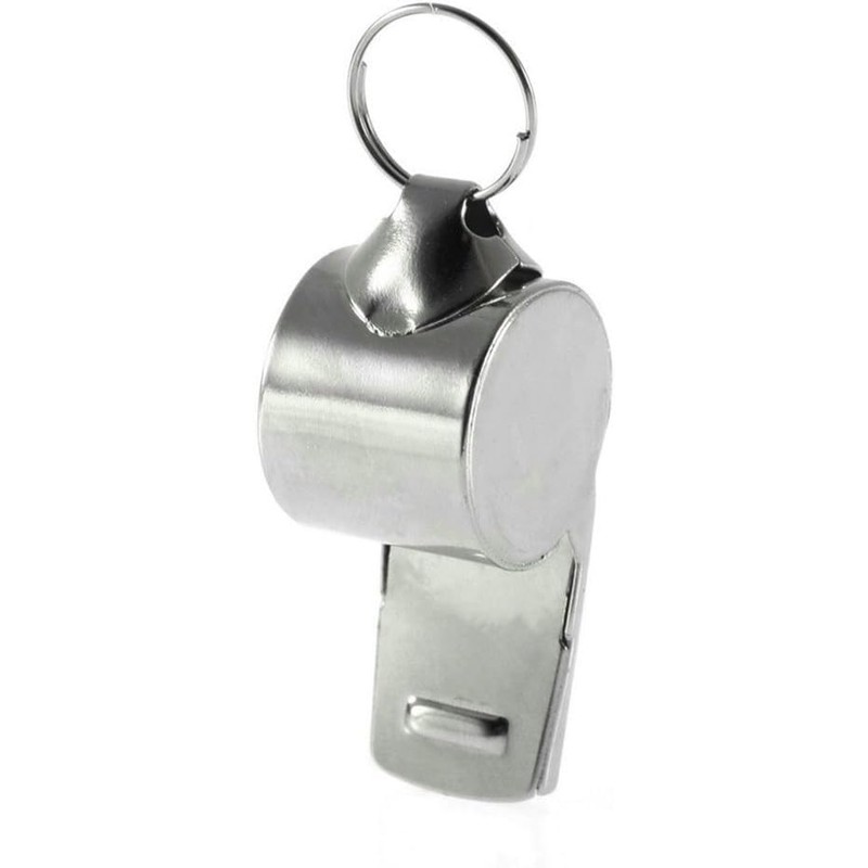 1 x Silver Stainless Steel Whistle Metal Whistle Referee Whistle
