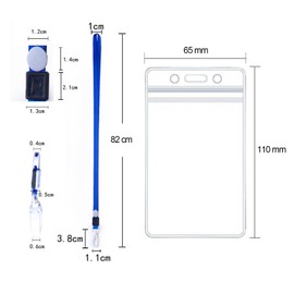 50 transparente PVC-Kartenhüllen/Ausweishüllen mit Lanyards – Wasserdichte Kartenhalter/Ausweishalter für Messen, Firmen und Schulen (vertikal)