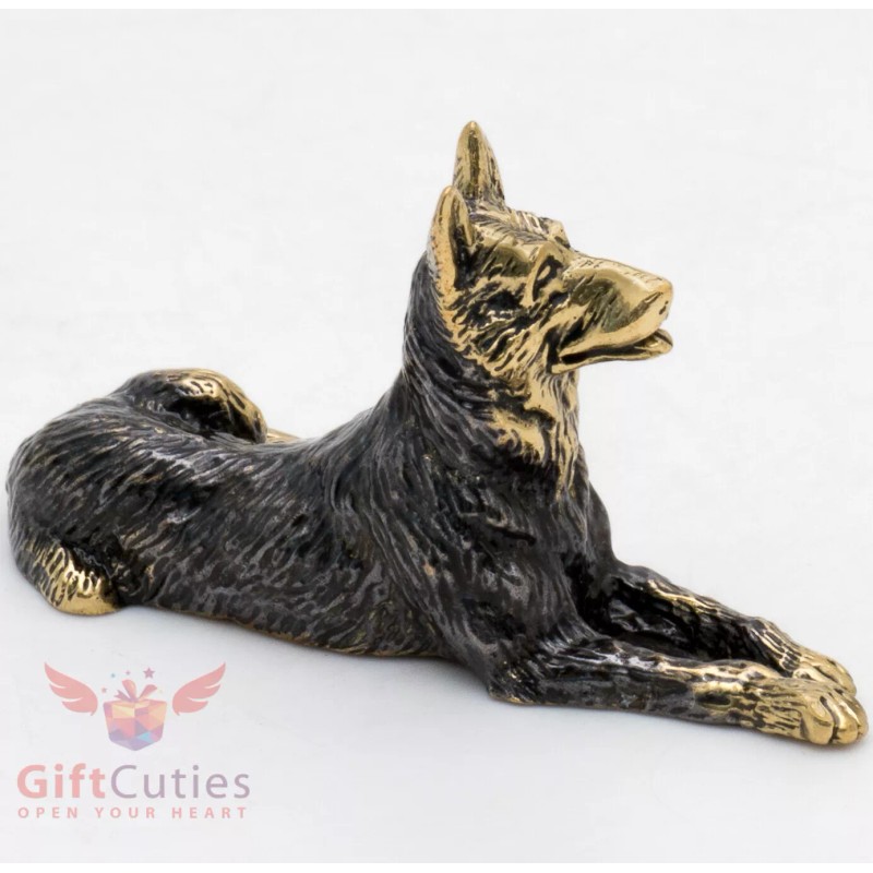 Solid Brass Figurine of German Shepherd Dog IronWork