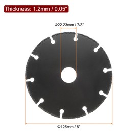 HARFINGTON Carbide Wood Cutting Discs, 5" Carbide Multi Wheel Vacuum Brazed Cut-Off Wheel Blade with 7/8" Arbor for Wood, Plastic, Rubber and Tire Cutting
