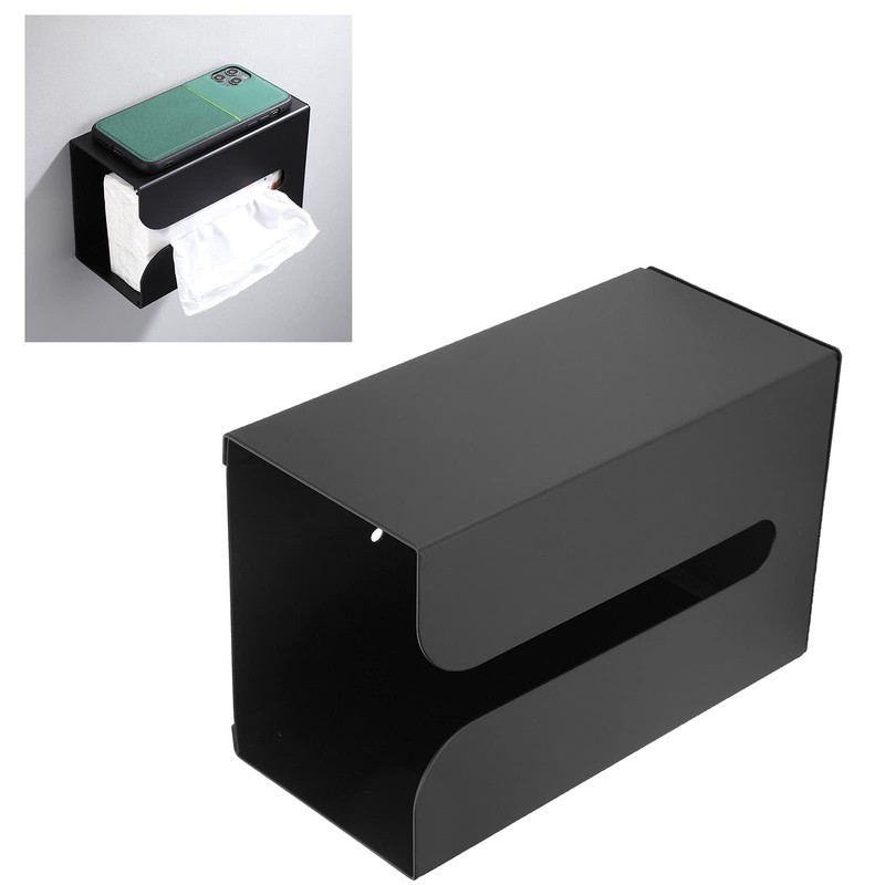 Wall Mount Tissue Box Holder, Black Tissue Box Holder Stand