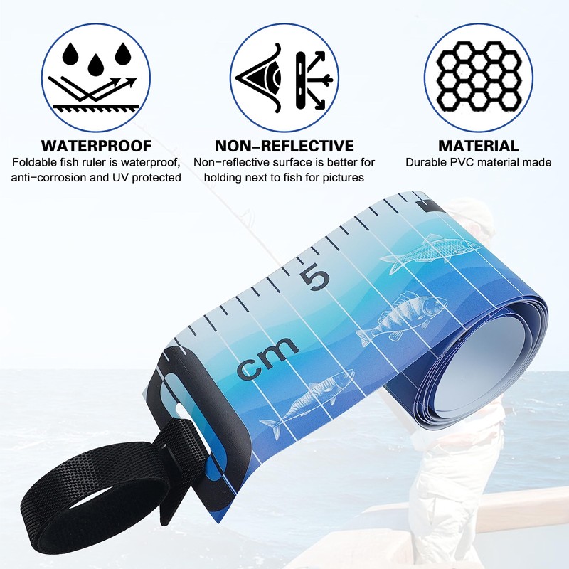PVC Fish Ruler Foldable Fish Measuring Tape Fishing Measuring Accessory