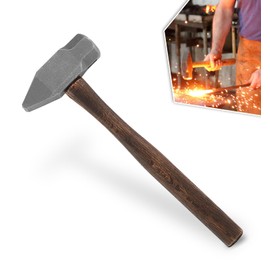 Blacksmith Hammer 4lb Handmade Anvil Forge Cross Peen Sledge Hammer for Metalworking/Knife/Farrier Making Tool