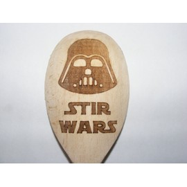 Fastcraft Stars Wars Inspired Wooden Baking Spoon Wood Kitchen Cooking Birthday Present Fan Gift Darth Vader Republic Laser Engraved (Darth Vader)