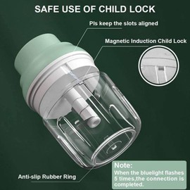 Máquina Trituradora de Ajo, Cortador de Acero Inoxidable, Picado Rápido para Condimentos, Carne, Suplemento Alimenticio, Picadora Eléctrica Portátil de Ajo (GREEN)