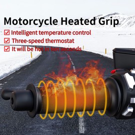 12V Motorcycle Electric Heater Grips Waterproof Motorcycle Heated Handlebar Three Speed Adjustable Temperature Electric Heating Handle