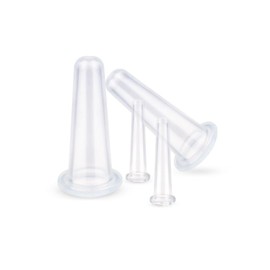 ZAAWUUT Silicone Facial Cupping Set,Body Facial Care Cupping Massager,4-Set Home SPA Vacuum Suction Cups,Beauty Tool for Skin Neck Eyes (White, Mixed)