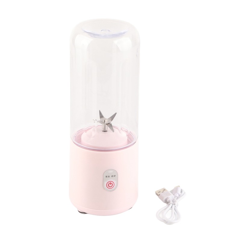 Juicer Machine Portable 500ml Mini Pink Juice Extractor 6 Leaf