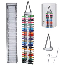 VNSiOSIR vinyl Storage Organizer, 24 Holes Vinyl Roll Holder Hanging Craft Storage Gift Wrap Organizer for Craft Room, Closet, Door