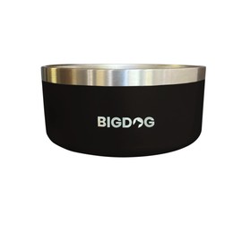 BigDog Dog Bowls, Dog Bowls for Large Dogs, Stainless Steel Dog Bowls, No Spill Dog Bowls, Dog Food and Water Bowl (64 Ounce, Black)