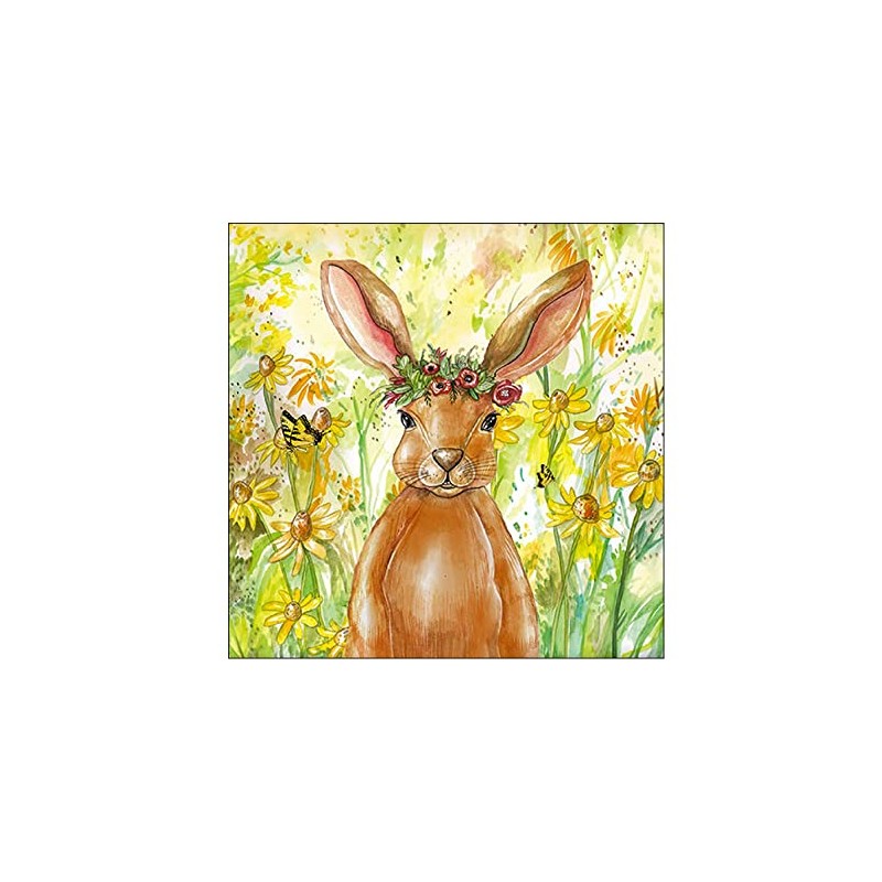 20 Napkins Rabbit for Easter on Flower Meadow 33 x