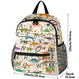 Cute Alphabet Dinosaur Toddler Backpack for Kids Boys Girls Childish Dino Kid's Backpack Preschool School Children Bag Bookbag Nursery Junior Primary Student Travel Bag Schoolbag for Junior Primary