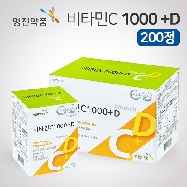 Youngjin Pharmaceutical [On Sale] Youngjin Pharmaceutical Vitamin C 1000 Plus D 200 tablets / 영진약품 [온세일]영진약품 비타민C 1000 플러스D 200정