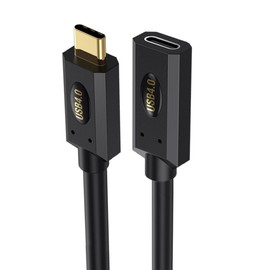 Kework 1ft 40Gbps USB 4.0 Type C Extension Cable, Straight Male to Straight Female 240W 5A PD USB C 4.0 Cord for Smartphones, Laptops, Thunderbolt 3, Support 8K@60Hz