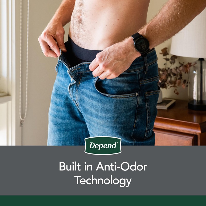 Depend Washable Adult Incontinence Underwear for Men, Reusable, Light Absorbency,