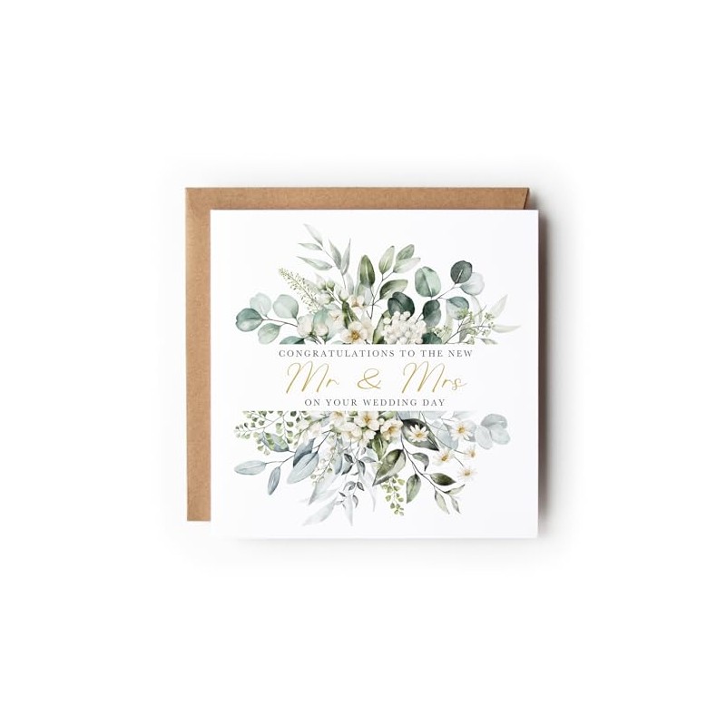 Wedding Card, Mr & Mrs, On Your Wedding Day, Congratulations