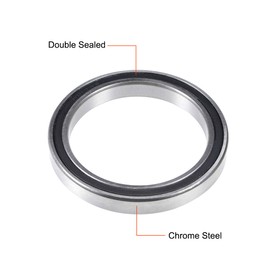 sourcing map 6812-2RS Deep Groove Ball Bearing 60x78x10mm Double Sealed Chrome Steel Bearings