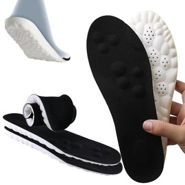Orthopaedic Insoles for Women/Men - Breathable Shoe Insoles with Arch Support, Memory Foam & Shock Absorption, Relieves Heel Spurs, Foot Pain (Sports, Work Shoes, Everyday) (35-36, Black)