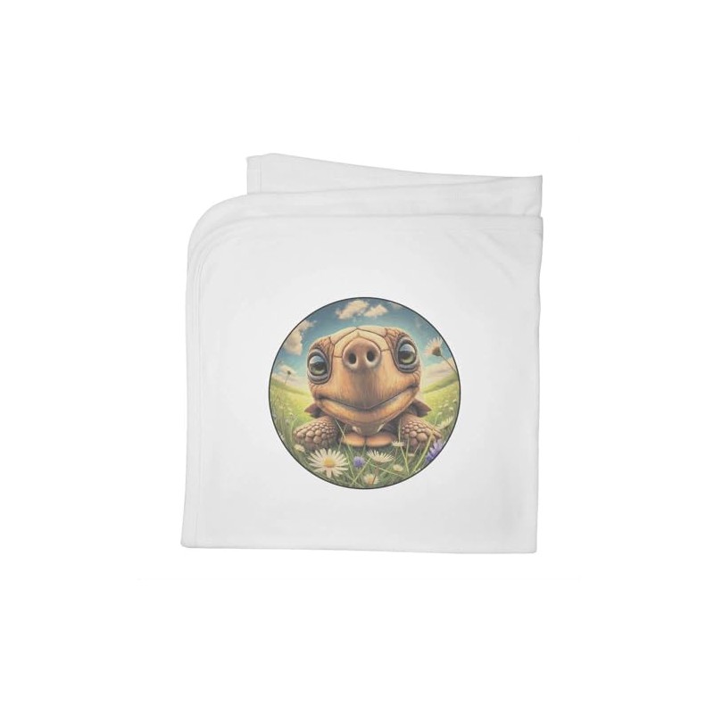 Azeeda 'Smiling Tortoise' Cotton Baby Blanket/Shawl (BY00039752)