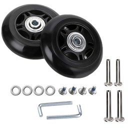 Pack of 2 70 mm x 24 mm Suitcase Wheels Replacement Wheels for Suitcase Luggage Suitcase Wheels Replacement Luggage Suitcase Replacement Wheels Rubber Wheels Replacement Wheels Wheel for Trolleys