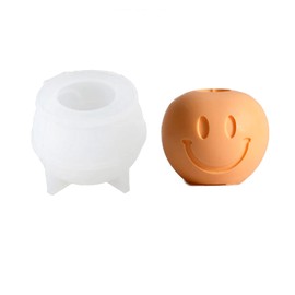 HOOLIKUS Smile Sad Face Candlestick Holder Silicone Mold, DIY Candle Holder Cement Concrete Gypsum Decorative Mould (CCM012-6)