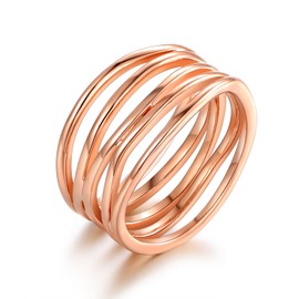 Barzel 18K Rose Gold Plated Statement Ring For Women – (Rose Gold, 9)