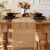 Fecialy Boho Table Runner Farm Burlap Table Runner Woven Macrame