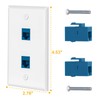 Ethernet Wall Plate Cat6 2 Port Keystone Jack Wall Plate